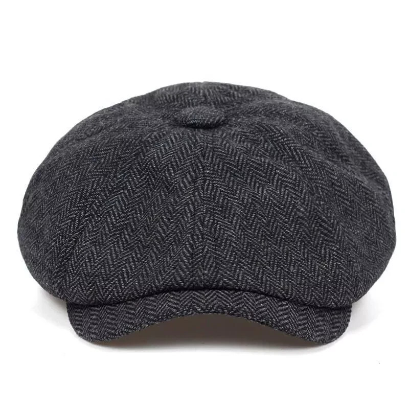New Peaky Blinders Hat Newsboy Flat Cap Herringbone Tweed Baker Boy Adjustable