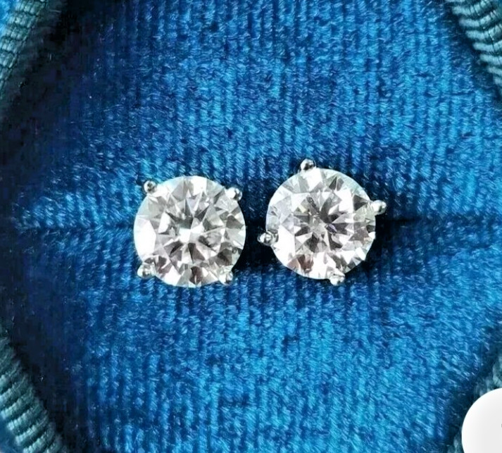 2.00 Ct Round Cut Natural Diamond Solid 950 Platinum Luxurious Stud Earring 2.00 Ct Round Cut Natural Diamond Solid 950 Platinum Luxurious Stud Earring