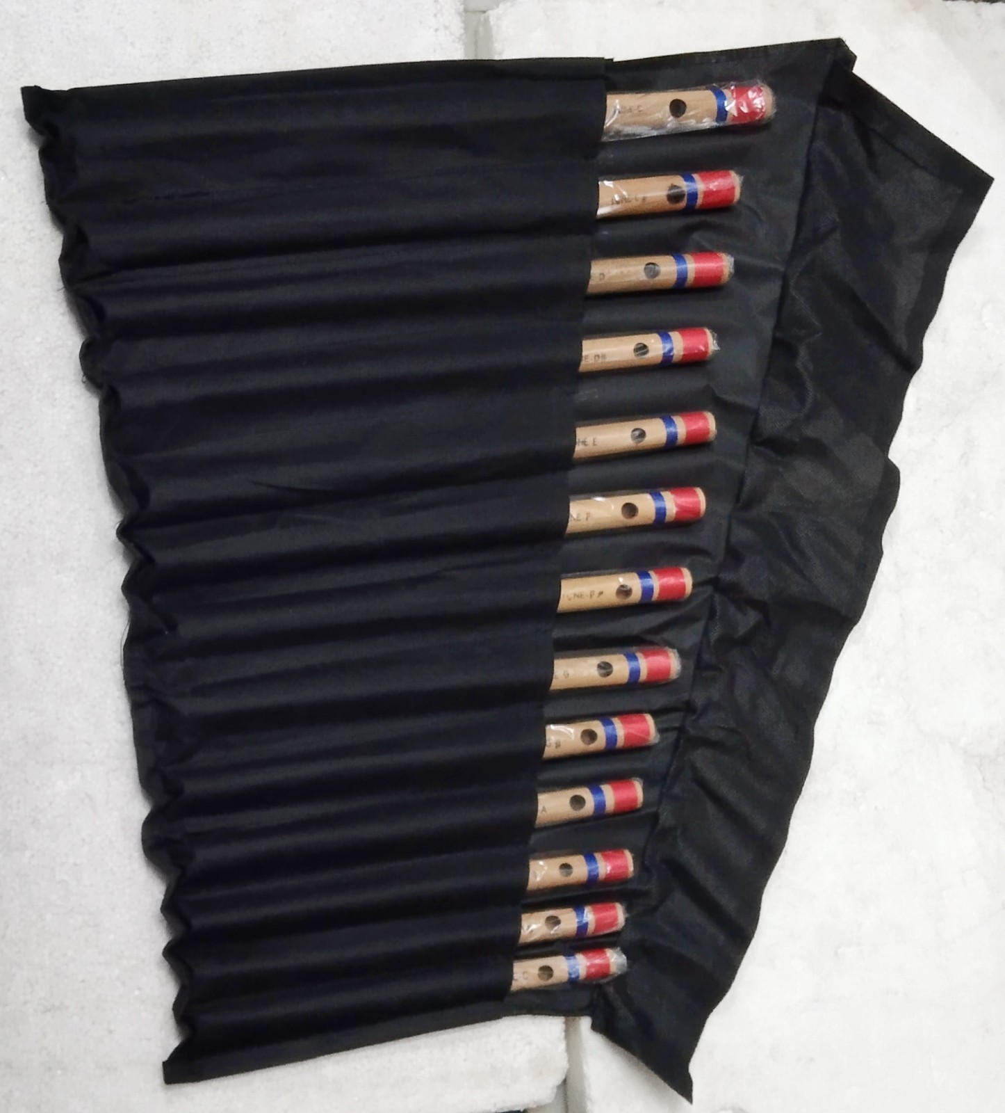 INDIAN BEAUTIFUL BANSURI BAMBOO FLUTE HANDMADE COMPLETE SET OF 13 PC SHARP SOUND