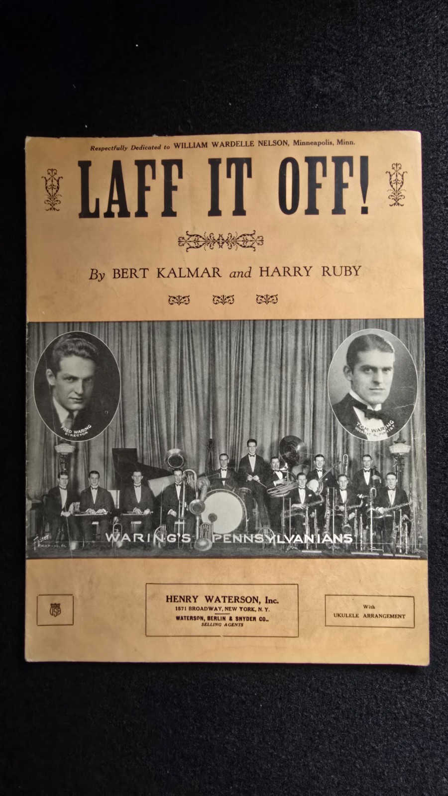 Vintage 1924 Laff It Off Sheet Music Warings Pennsylvanians Kalmar Ruby Jazz