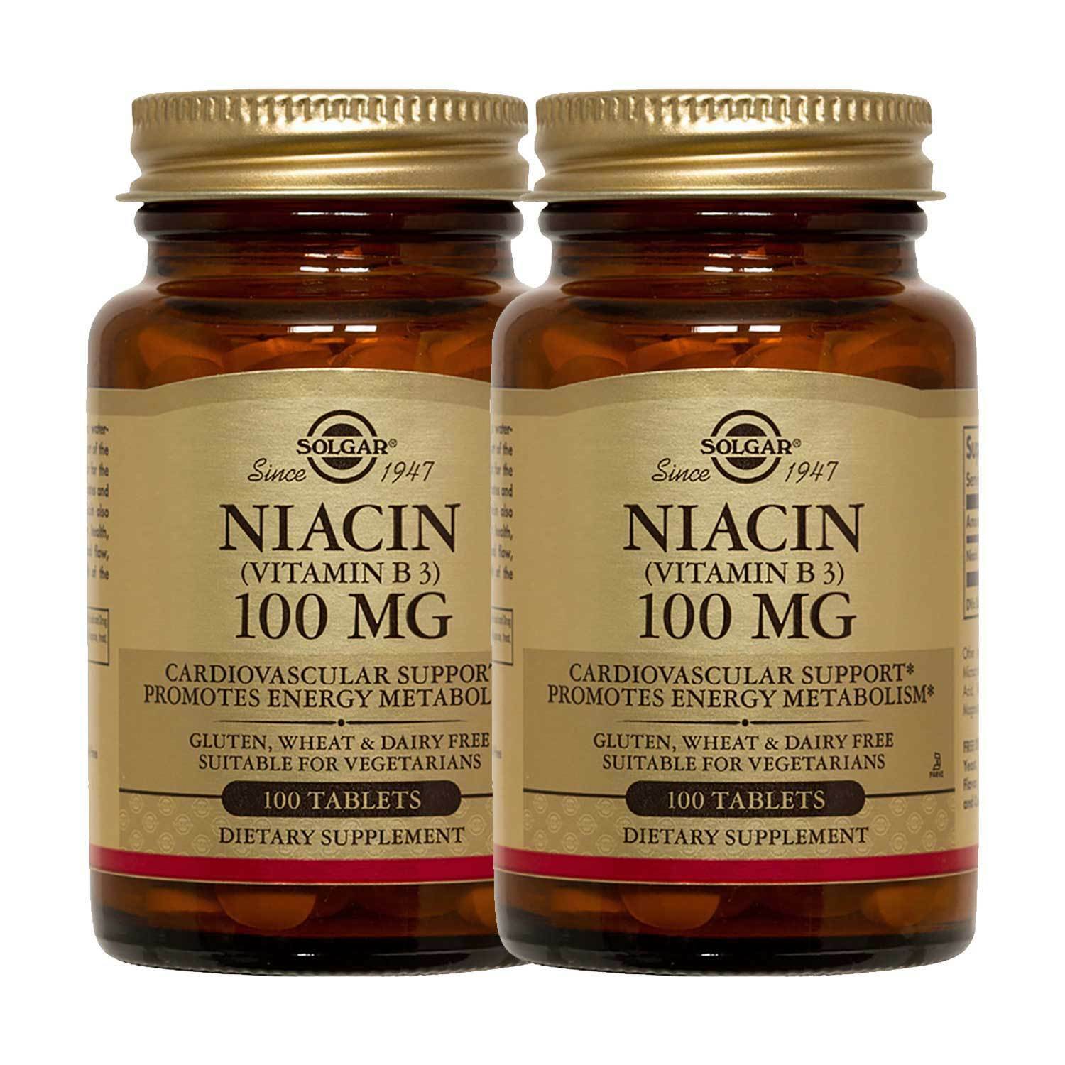 2x Solgar Niacin Vitamin B3 100 mg Tablets 100 2x Solgar Niacin Vitamin B3 100 mg Tablets 100