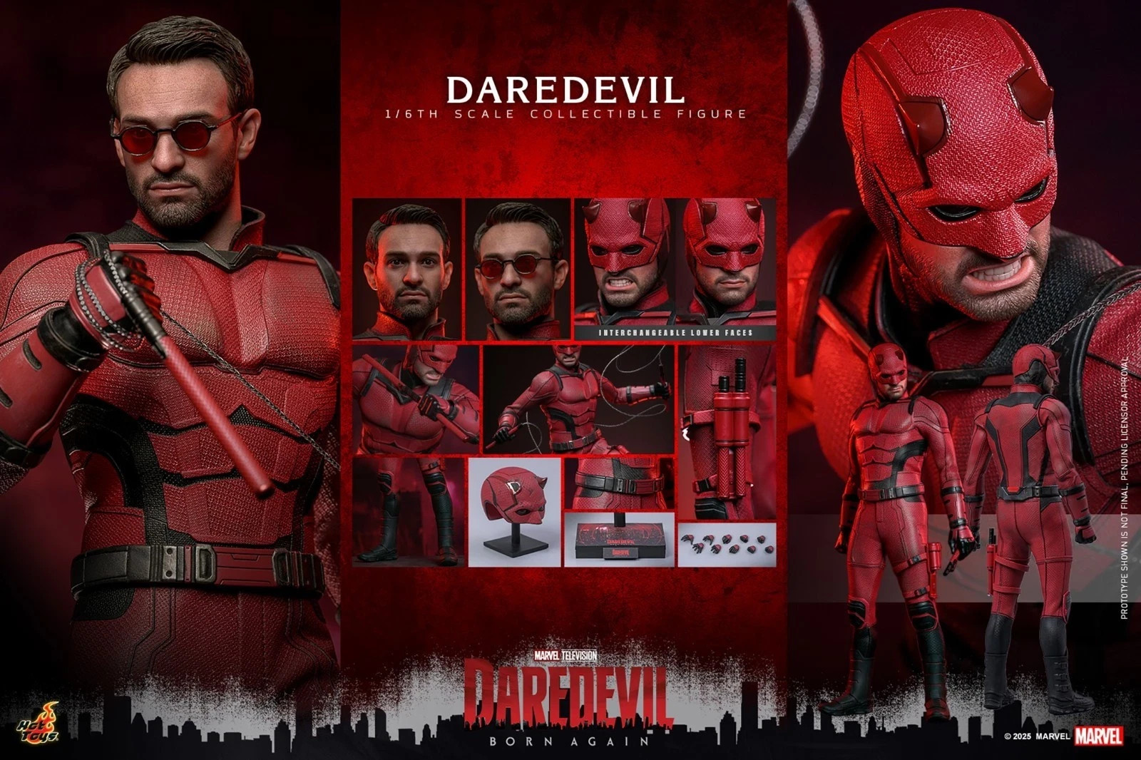 Marvel Daredevil Born Again: 1/6 Daredevil Figure Hot Toys 914278 TMS154 INSTOCK