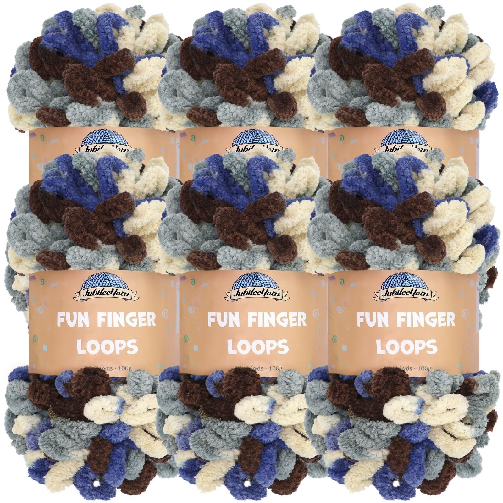 JubileeYarn Fun Finger Loops Yarn - 100g/Skein Jumbo Polyester - Hephaestus -... JubileeYarn Fun Finger Loops Yarn - 100g/Skein Jumbo Polyester - Hephaestus -...