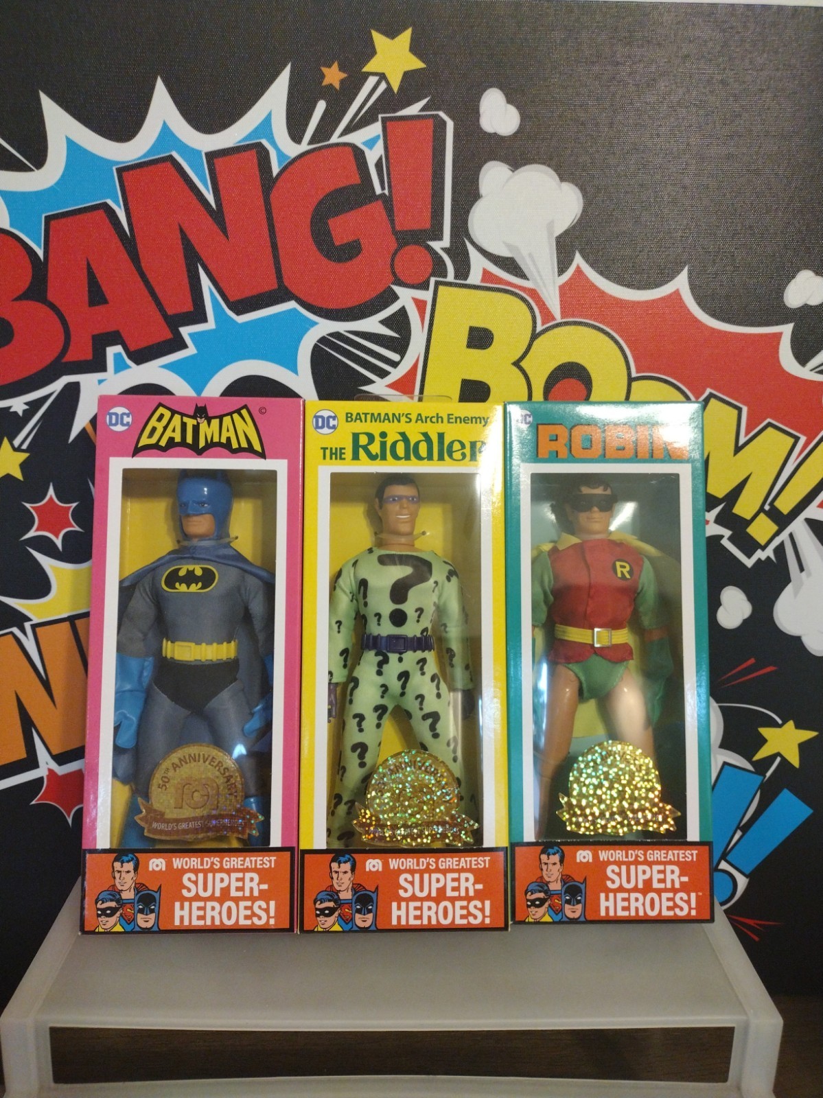 Mego 50th Anniversary World\'s Greatest Super-Heroes Batman Set Of 3.
