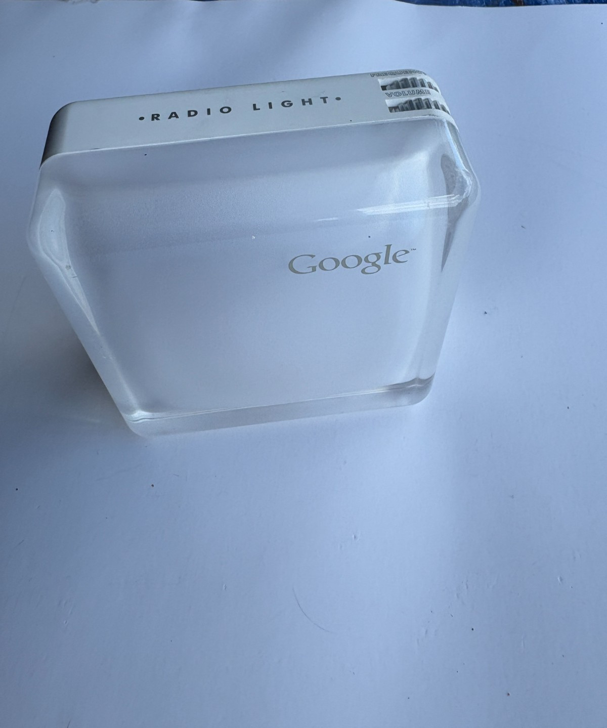 Rare Google Corporate Promo Radio & Light Glass Block - Collectible / As-Is Rare Google Corporate Promo Radio & Light Glass Block - Collectible / As-Is