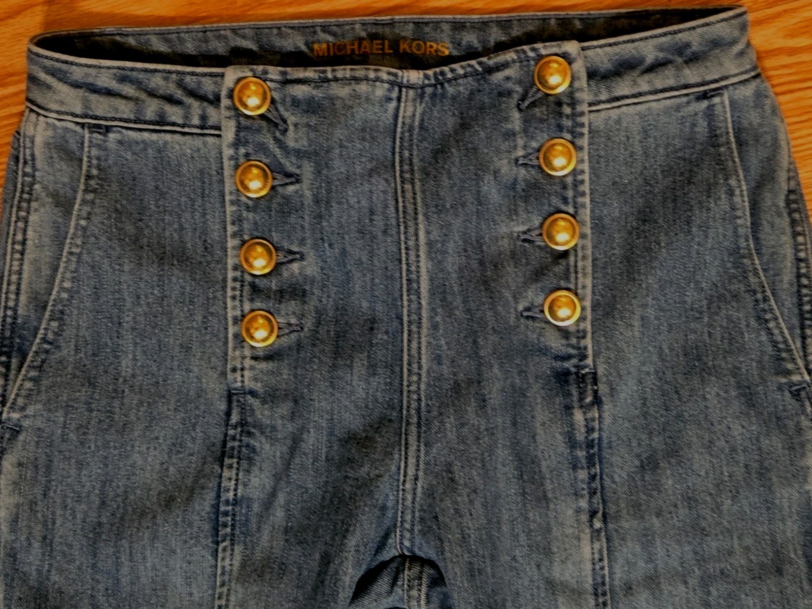 MICHAEL Michael Kors Blue Sailor Front Flared Leg Flare Jeans Sz.8,NWT, Beautifu