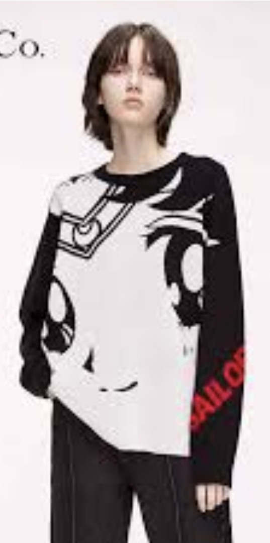 HTF RARE Sailor Moon Face MO&Co 15th Anvrsy Sp Capsule Pullover Wool Sweater L HTF RARE Sailor Moon Face MO&Co 15th Anvrsy Sp Capsule Pullover Wool Sweater L