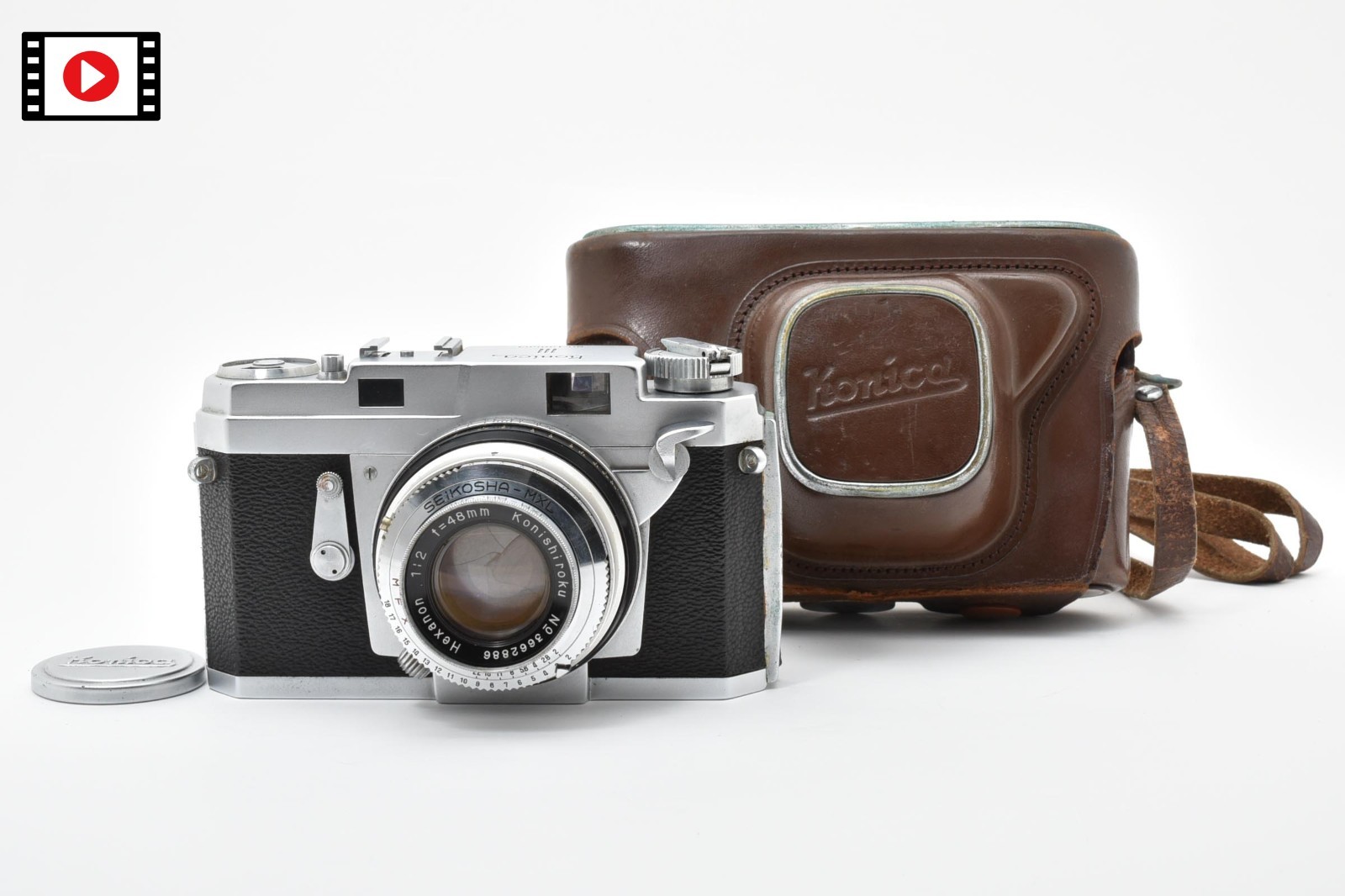 [Near MINT w/CASE] Konica III Rangefinder Film Camera Hexanon 48mm f2 from JAPAN