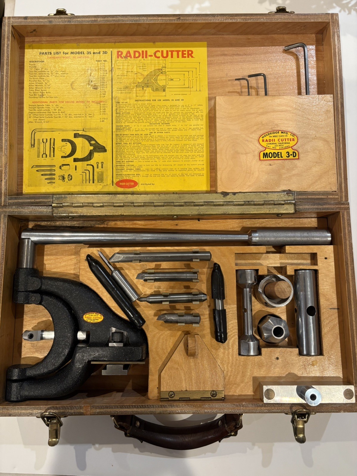 Holdridge Radii Cutter Model 3D Mechanist Tool Made in USA