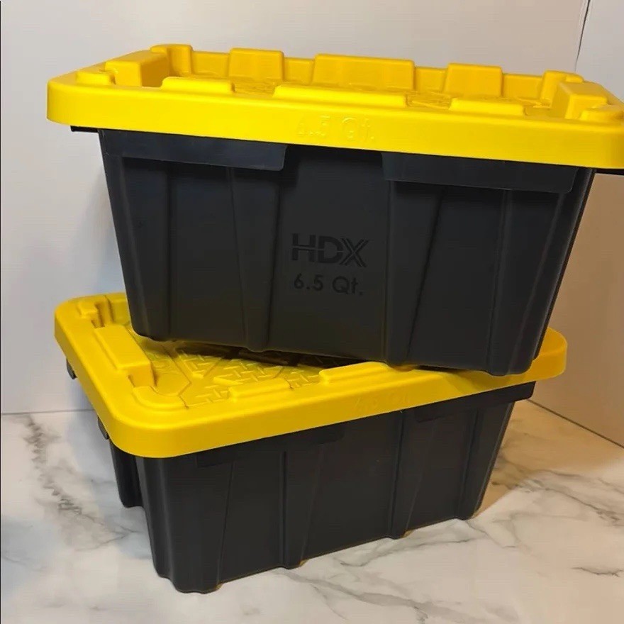 Viral Home Depot HDX 6.5 Qt Trendy TikTok Mini Tough Totes Yellow Lid New Viral Home Depot HDX 6.5 Qt Trendy TikTok Mini Tough Totes Yellow Lid New