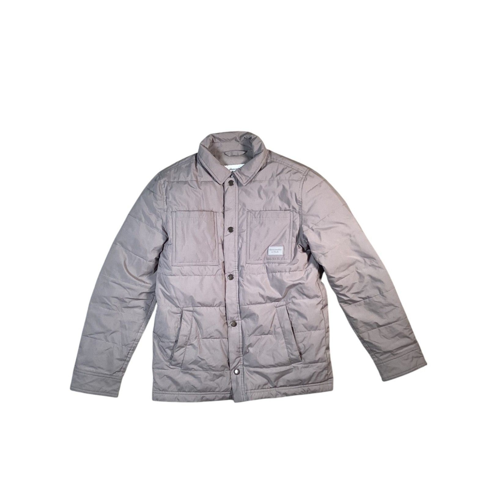 Abercrombie Kids Puffer Jacket Size 13/14 Beige Quilted Winter Coat Lightweight