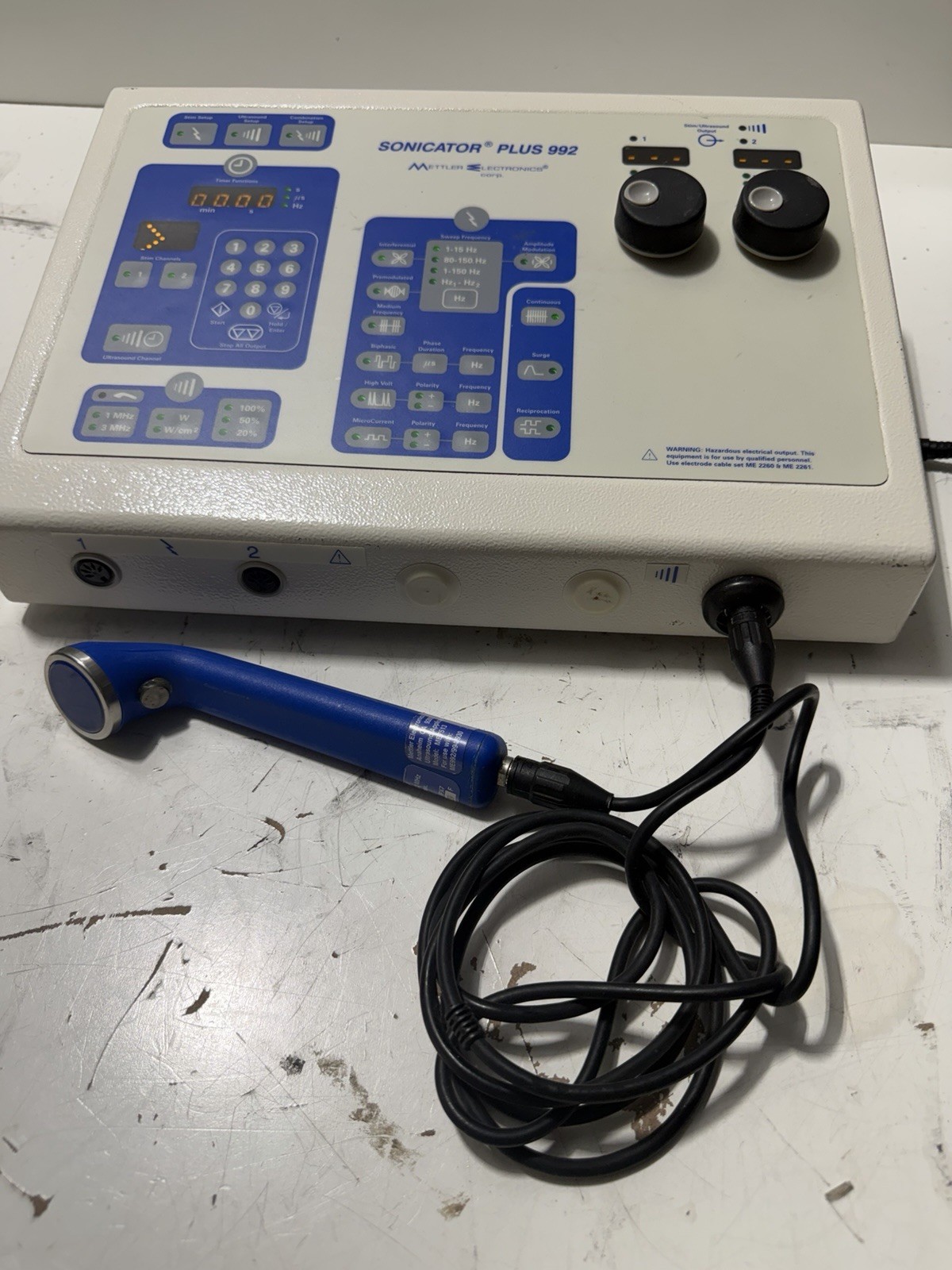 Mettler Electronics Sonicator Plus ME 992 Ultrasound & Muscle Stimulator
