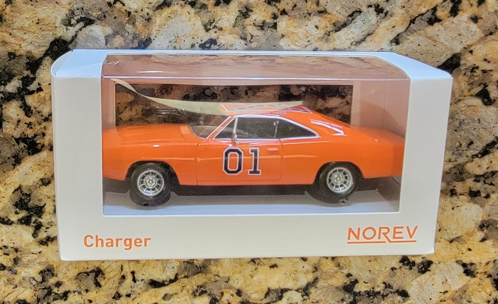 NOREV 1:43 1969 DODGE CHARGER GENERAL LEE w/ORIGINAL TAN INTERIOR (2026) 950011 NOREV 1:43 1969 DODGE CHARGER GENERAL LEE w/ORIGINAL TAN INTERIOR (2026) 950011