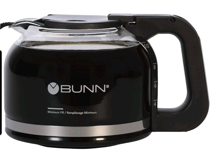 Bunn Coffee Replacement Glass Carafe 10 Cup Black Drip-Free Lid. NEW IN BOX