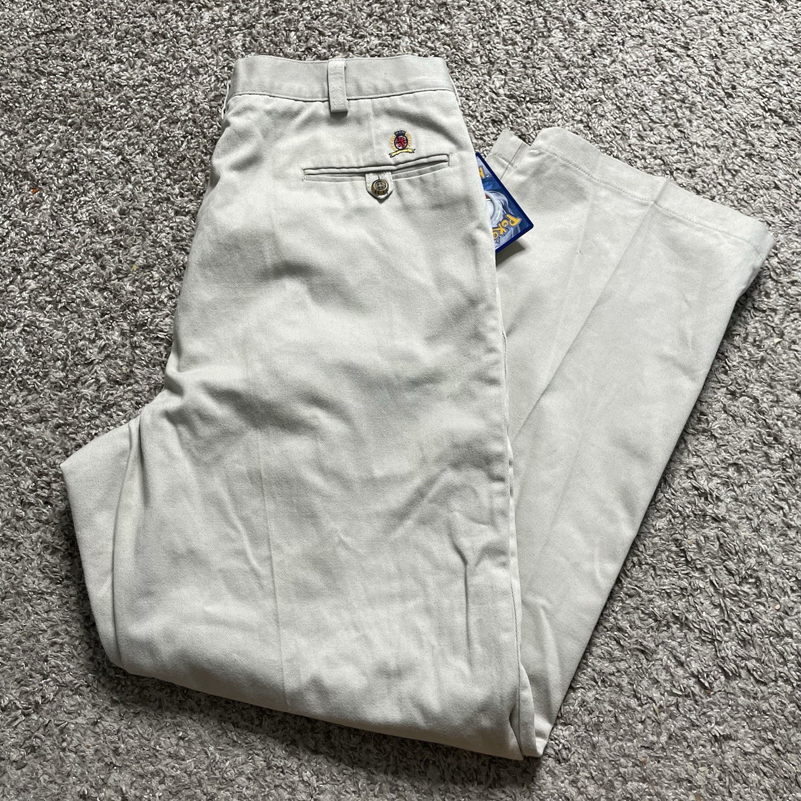 Tommy Hilfiger Pants Mens 36x32 Beige Khaki Pleated Chinos 100% Cotton EUC Vtg Tommy Hilfiger Pants Mens 36x32 Beige Khaki Pleated Chinos 100% Cotton EUC Vtg