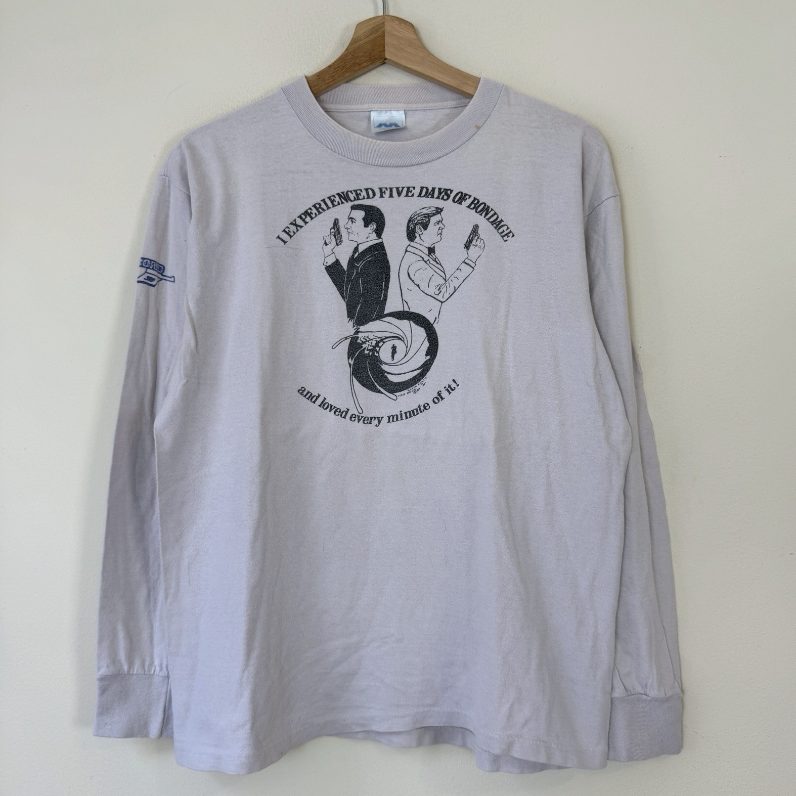 Vintage 1984 James Bond Film Festival 007 RARE Single Stitch Grey Tee Shirt - L Vintage 1984 James Bond Film Festival 007 RARE Single Stitch Grey Tee Shirt - L