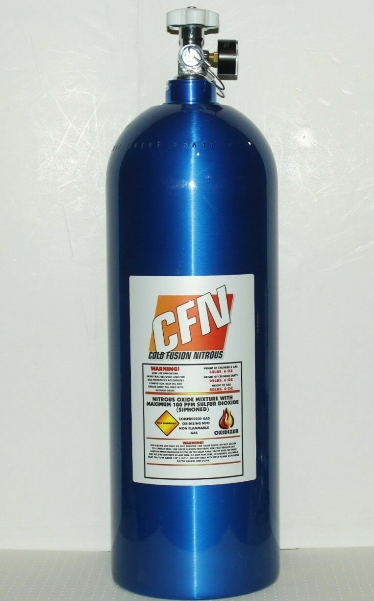 New 20LB Nitrous Bottle w/high flow valve, gauge and 8AN blow off fitting w/cap