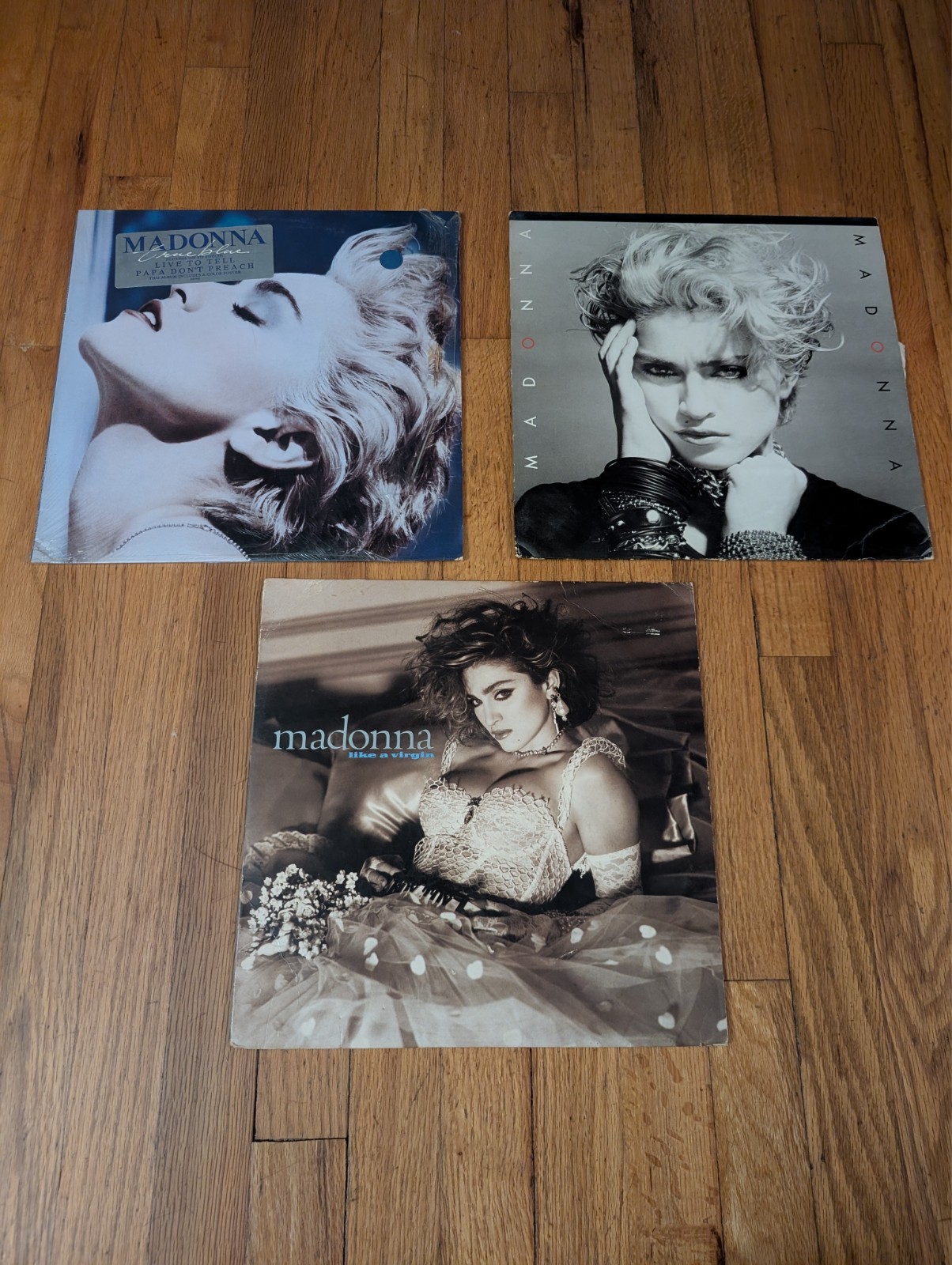 Madonna Vintage Vinyl Lot of 3- self-titled Like A Virgin True Blue 80s pressing Madonna Vintage Vinyl Lot of 3- self-titled Like A Virgin True Blue 80s pressing