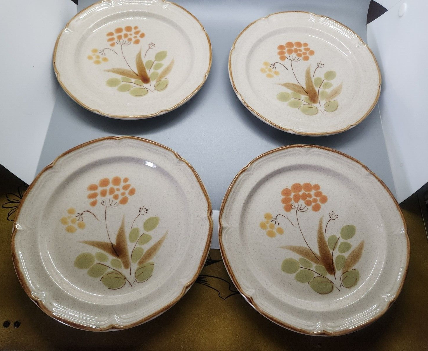 Vtg 1979 4 Somerset  SALAD Plates Hearthside Stoneware THE CLASSICS JAPAN VGC