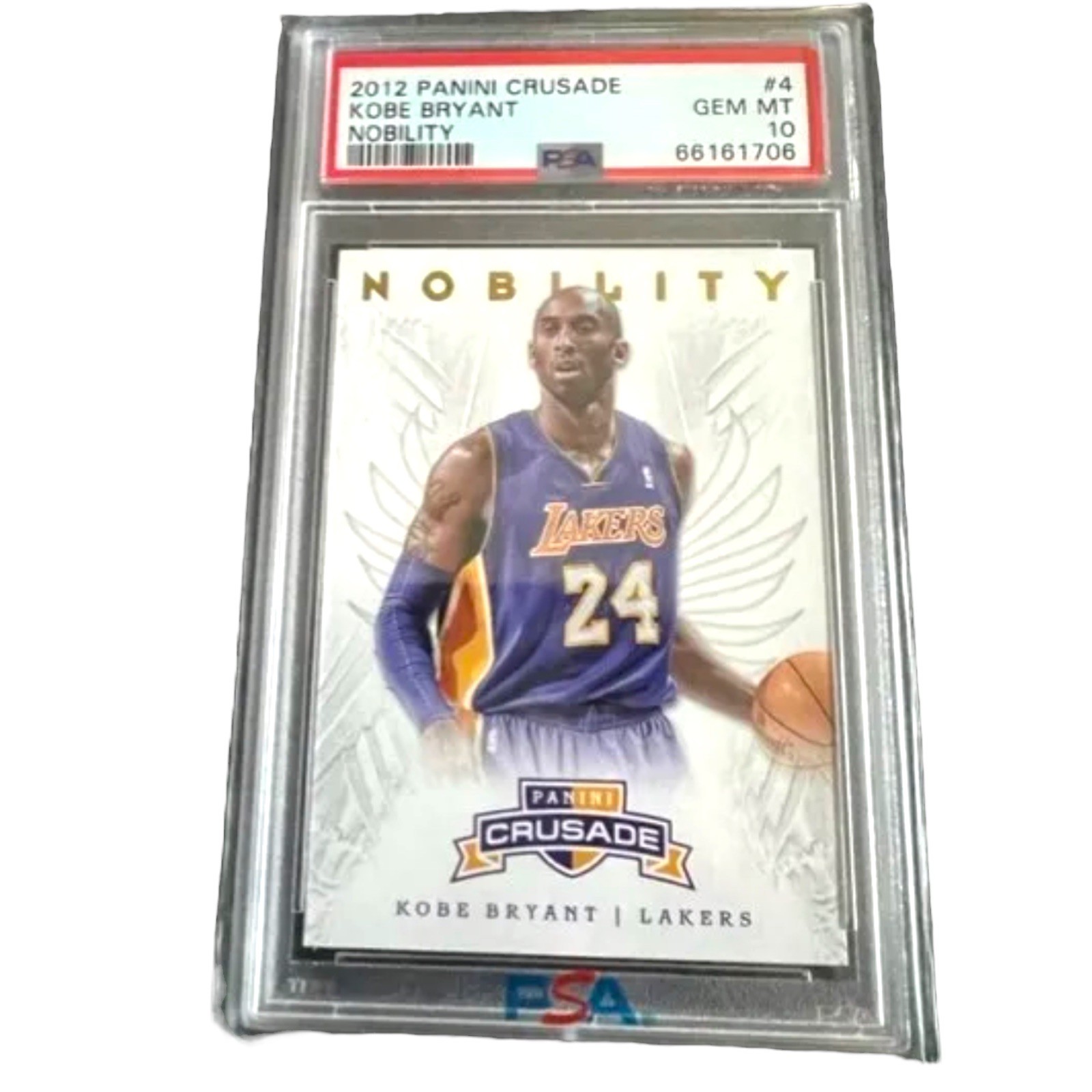 2012-13 Panini Crusade Nobility #4 Kobe Bryant PSA 10 GEM MINT Angel Wings Rare 2012-13 Panini Crusade Nobility #4 Kobe Bryant PSA 10 GEM MINT Angel Wings Rare