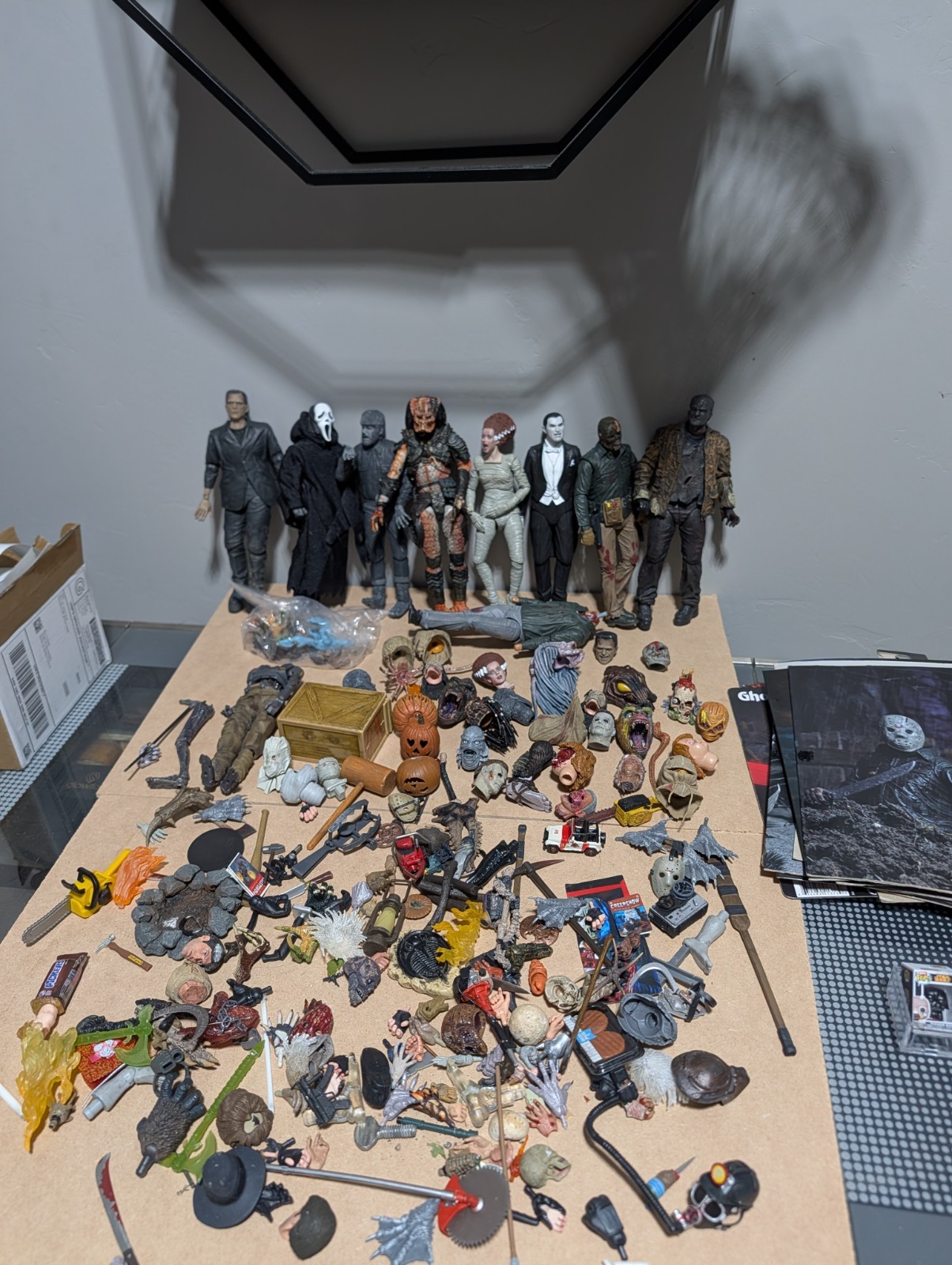 Huge Lot of NECA Figures LOOSE Horror Icons Hundreds Of Parts, Heads, Hands Et
