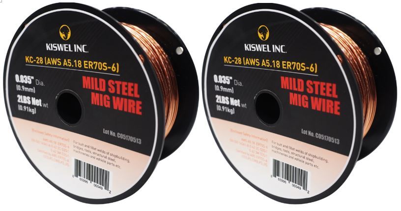 ER70S-6 0.035 in. Dia 2 lbs. Copper Coated Solid Wire (2 Rolls)