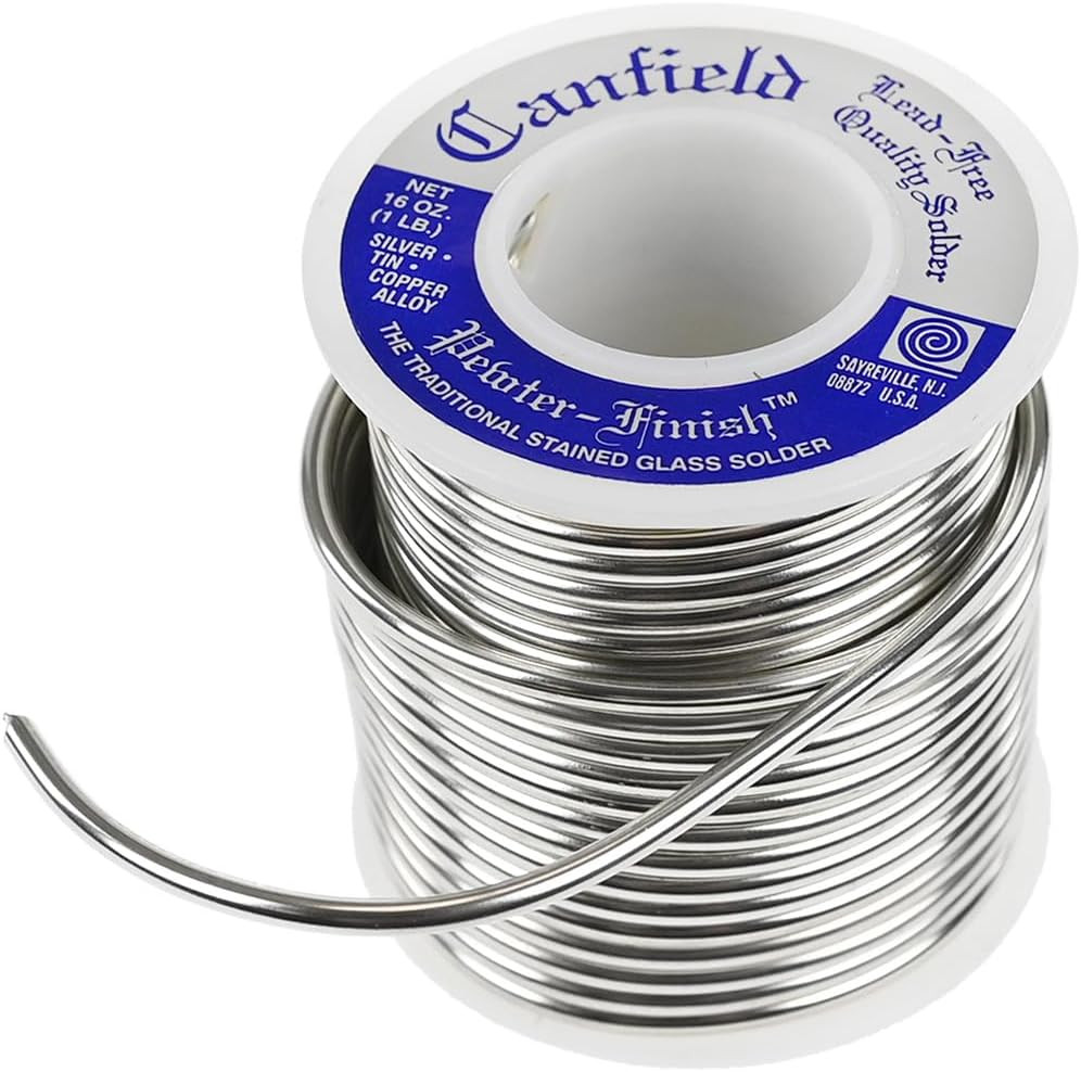 Canfield Pewter Finish Lead-Free Solder – Tin/Silver/Copper Alloy, Excellent Flo