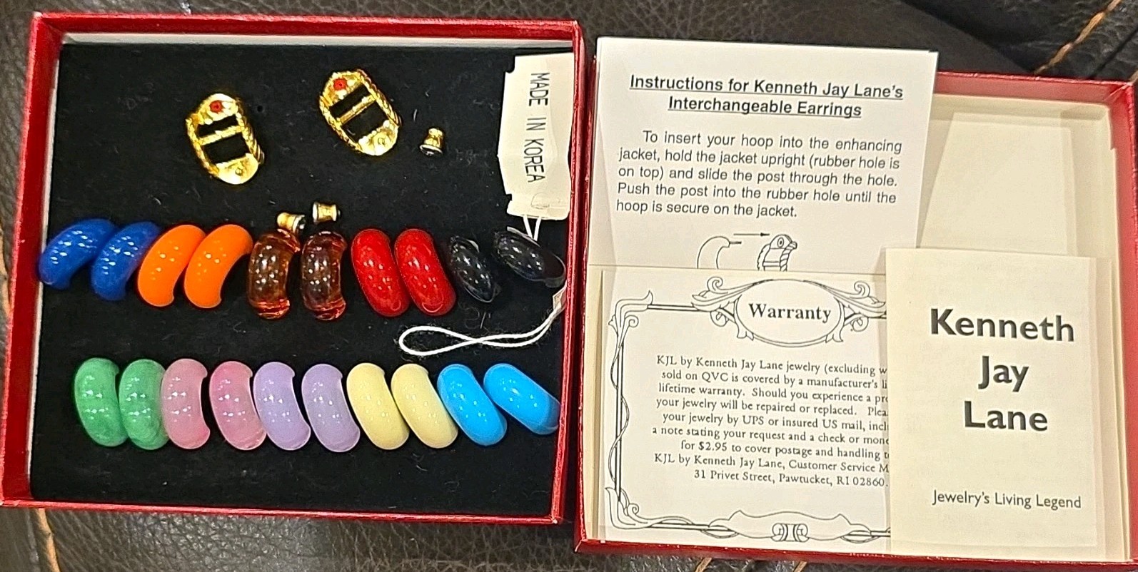 Vintage authentic Kenneth Jay Lane Interchangeable Hoop Earring Set Gold Tone KJ Vintage authentic Kenneth Jay Lane Interchangeable Hoop Earring Set Gold Tone KJ