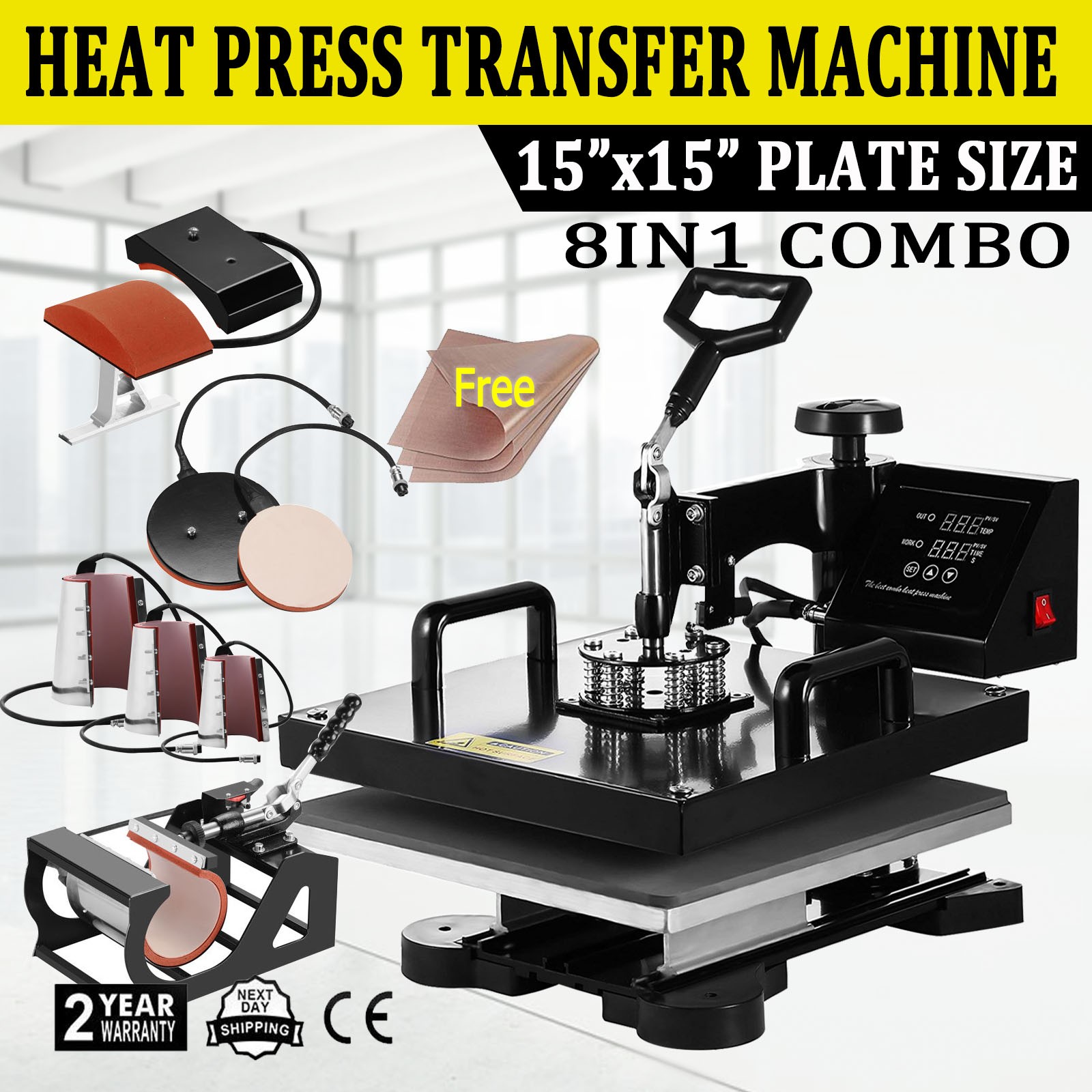 8 IN 1 Combo T-Shirt Heat Press 15\