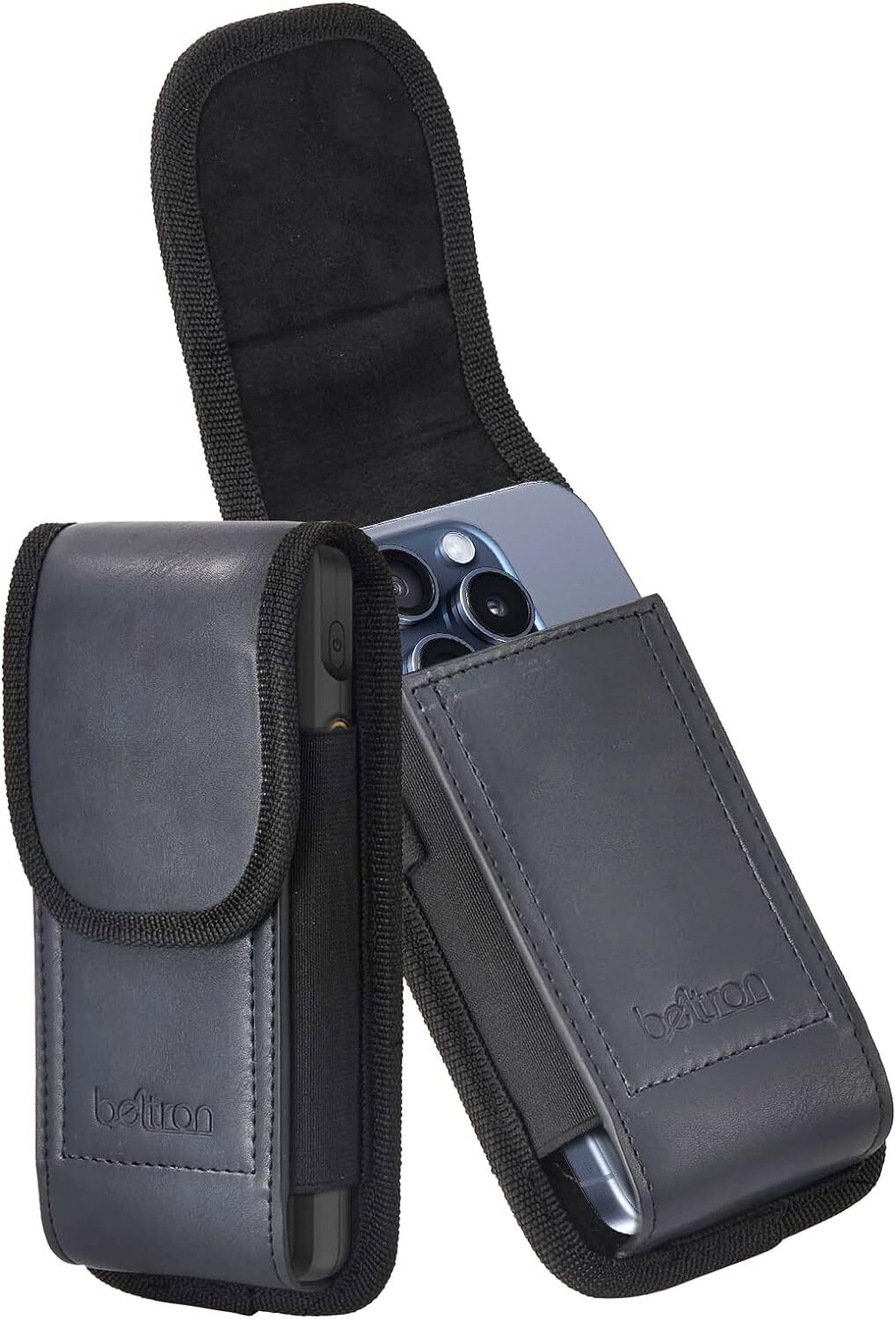 BELTRON Universal Leather Smart Phone Case with Metal Belt Clip & Magent Closure
