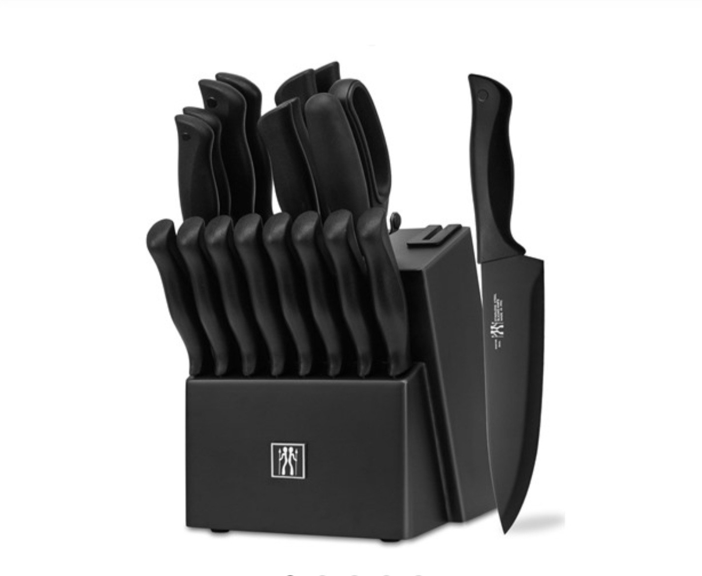 HunterDual 19-Piece Stainless Steel Kitchen Knife Set with Block Self Sharpening HunterDual 19-Piece Stainless Steel Kitchen Knife Set with Block Self Sharpening