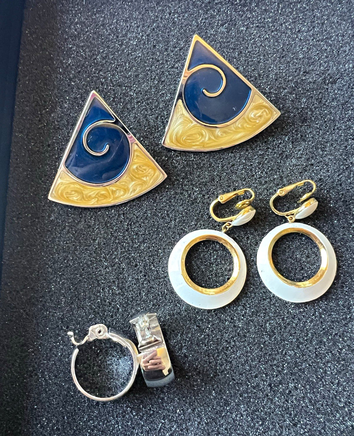 Vintage Clip On Earring Lot of 3 Pairs Monet Trifari