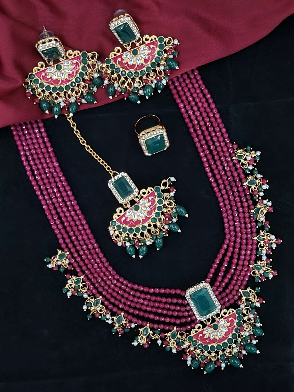 Indian Bollywood Style Designer Gold Plated Fashion Bridal Jewelry Necklace Set Indian Bollywood Style Designer Gold Plated Fashion Bridal Jewelry Necklace Set