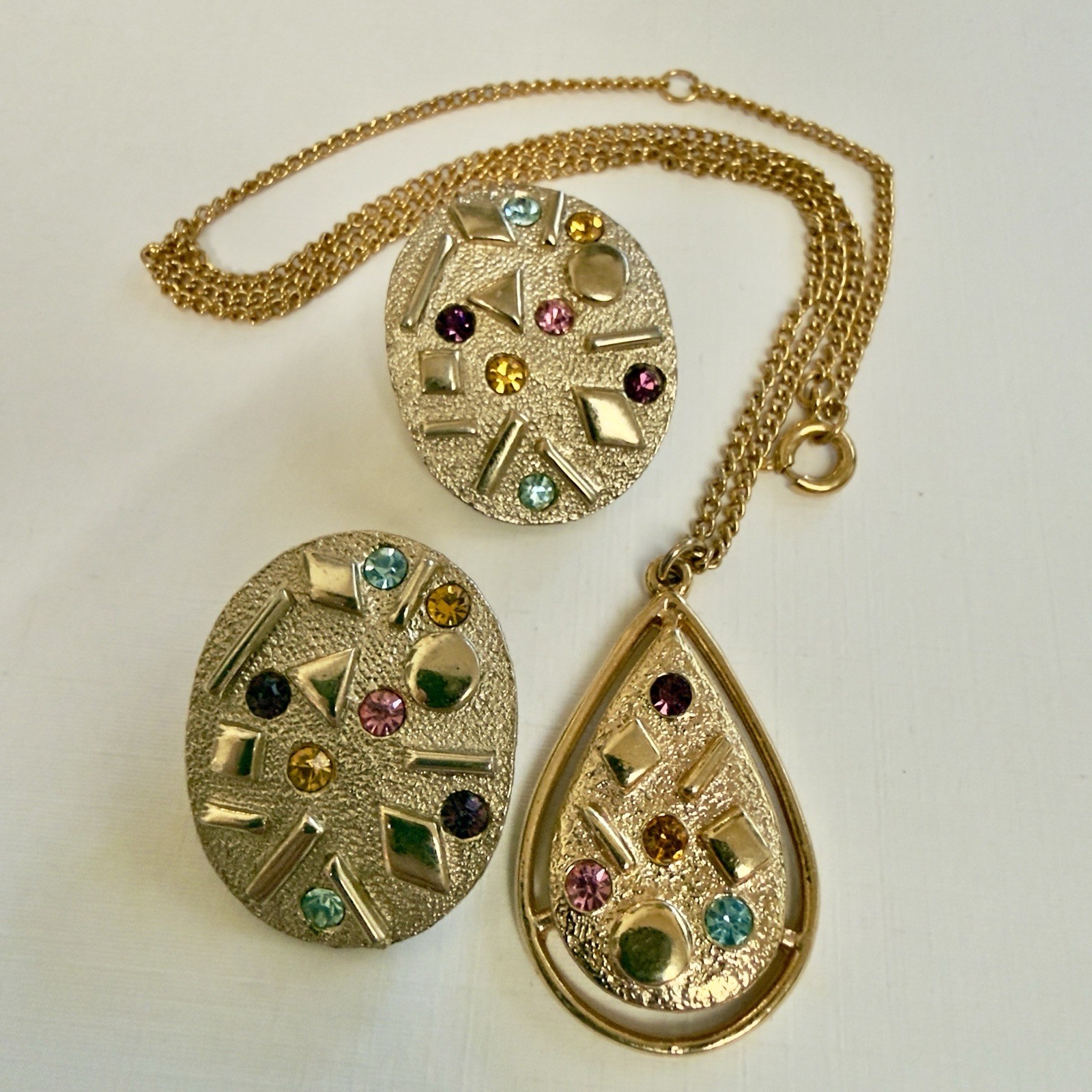 1950\'s Vintage Sarah Coventry Sultana Confetti Necklace & Earrings - #2868