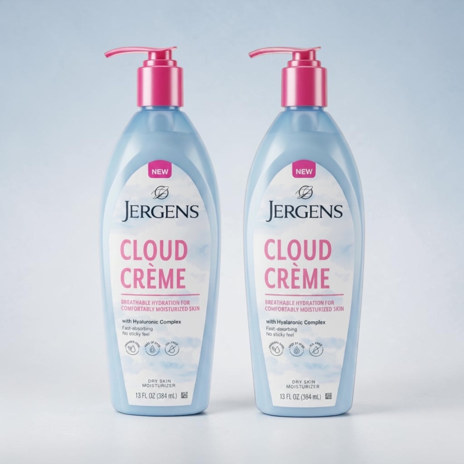 Jergens Cloud Creme Cream Body Lotion 13 oz, Lot of 2, Discontinued