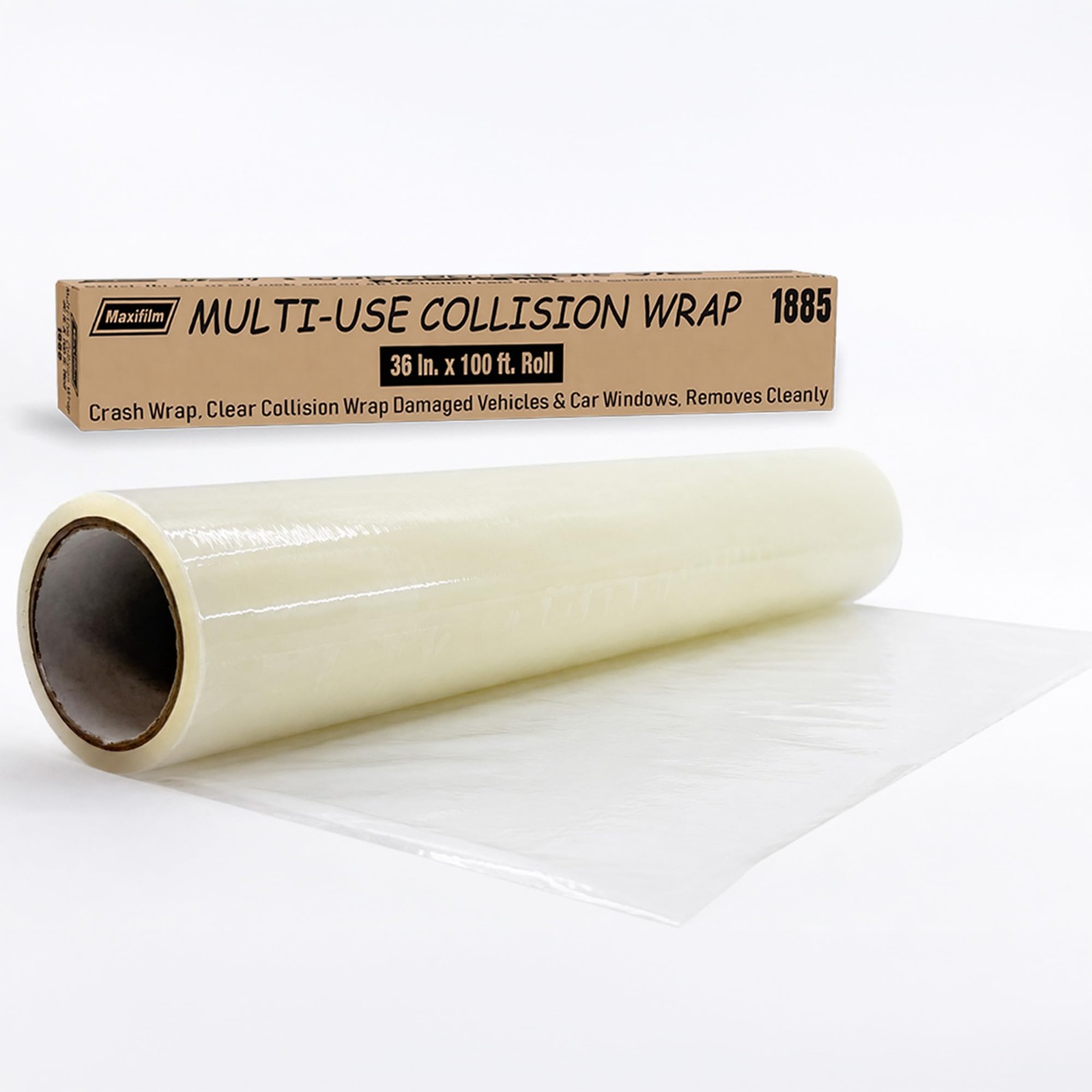 MAXIFILM Crash Wrap, 36 inch x 100 feet, Clear Collision Wrap for Damaged