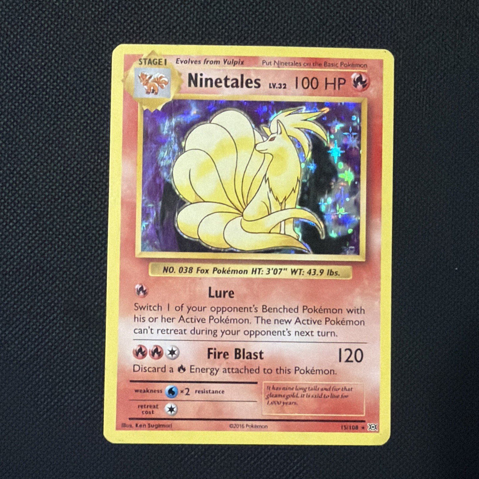 NINETALES 15/108 EVOLUTIONS HOLO RARE DMG NINETALES 15/108 EVOLUTIONS HOLO RARE DMG