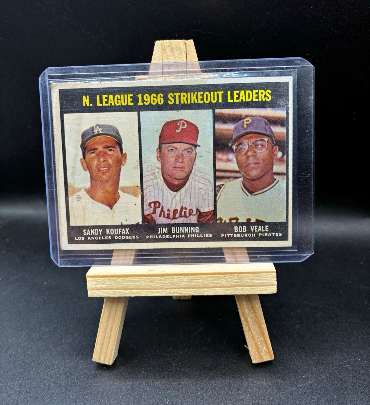 Topps 1967 Topps #238 Strikeout Leaders NL League Leaders Koufax Bunning Veale Topps 1967 Topps #238 Strikeout Leaders NL League Leaders Koufax Bunning Veale