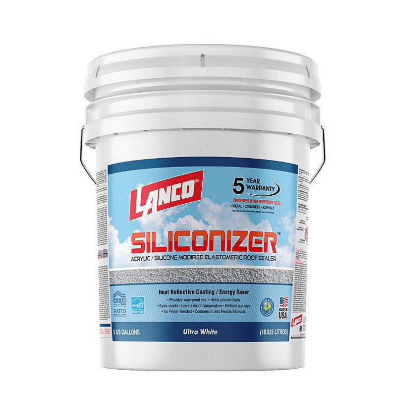 Lanco Siliconizer Acrylic Elastomeric White Reflective Roof Sealer, 5 gallon Lanco Siliconizer Acrylic Elastomeric White Reflective Roof Sealer, 5 gallon