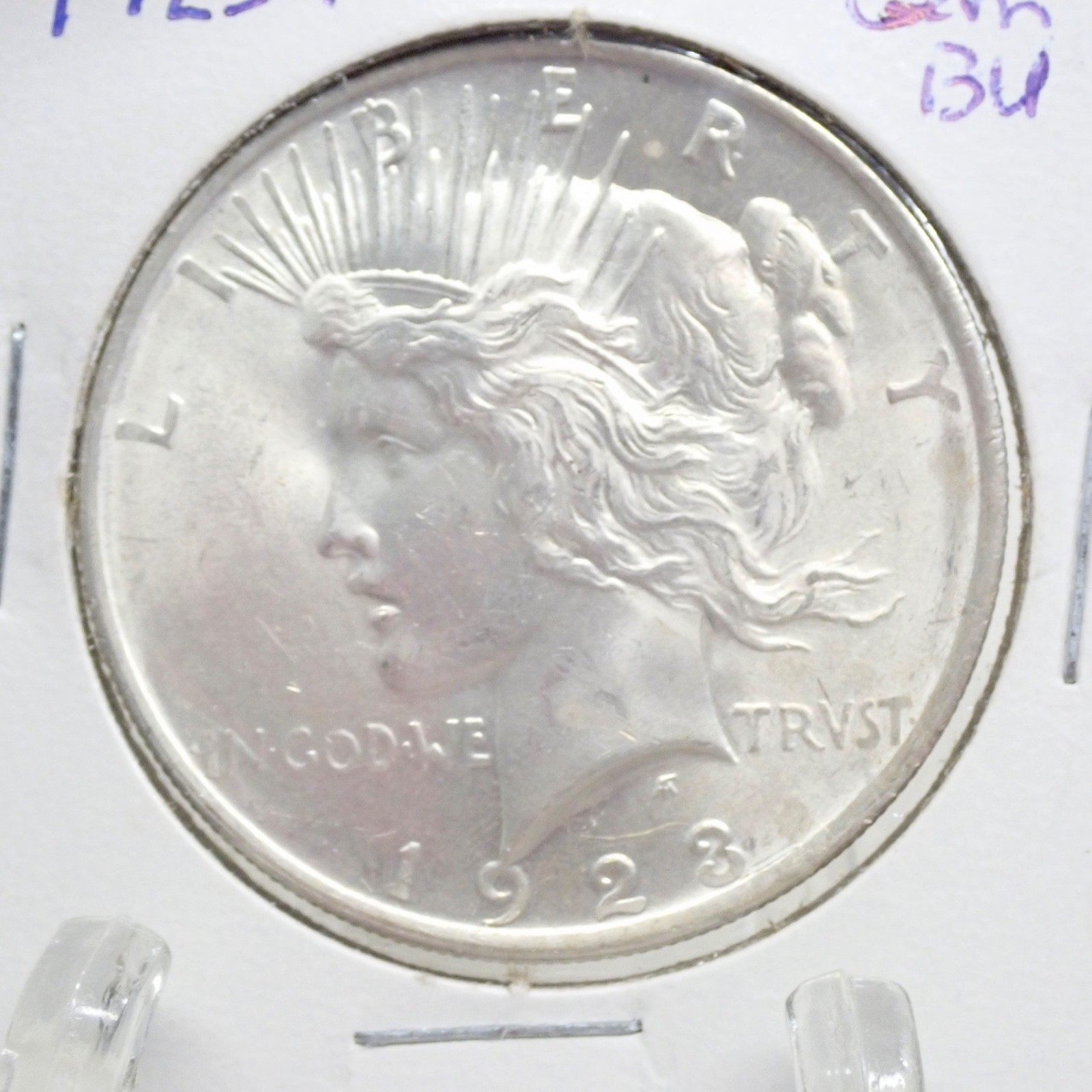1923-P US Peace Dollar Silver Coin +GEM BU NICE
