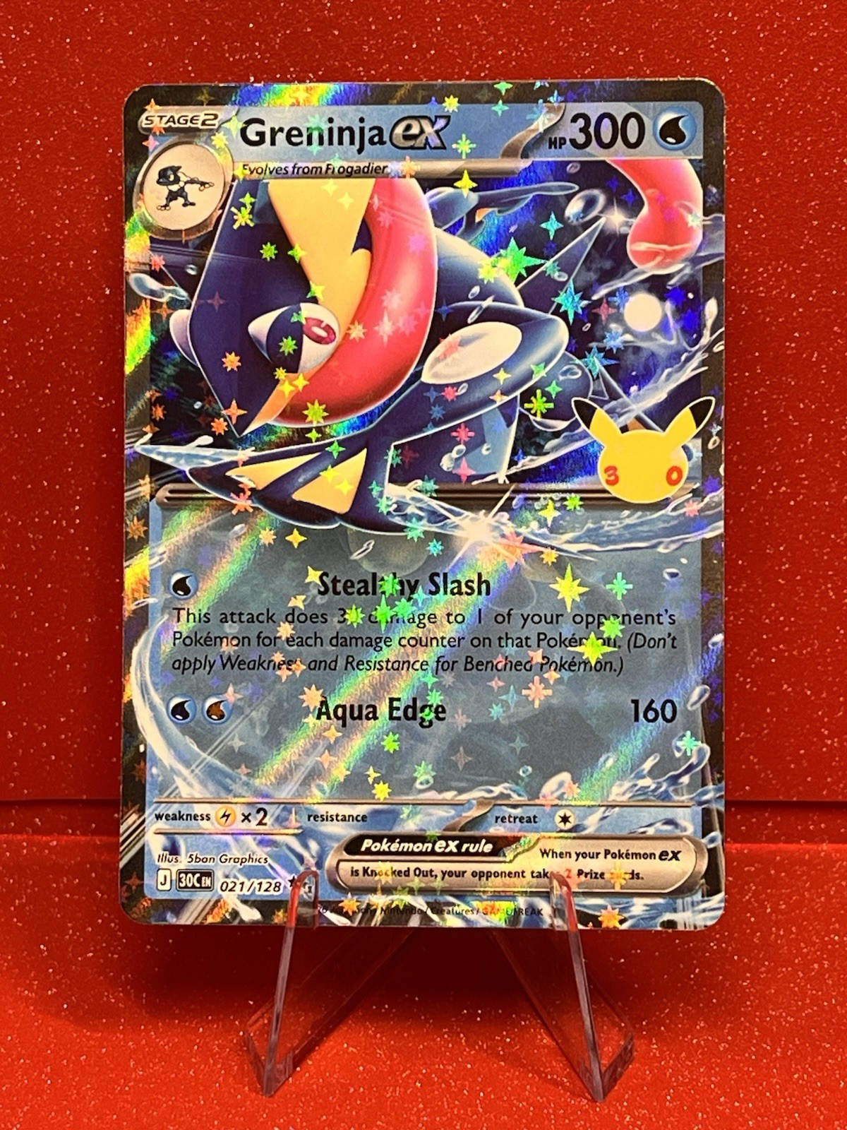 Pokémon Greninja ex 021/128 30th Anniversary Pikachu Card NM TCG￼
