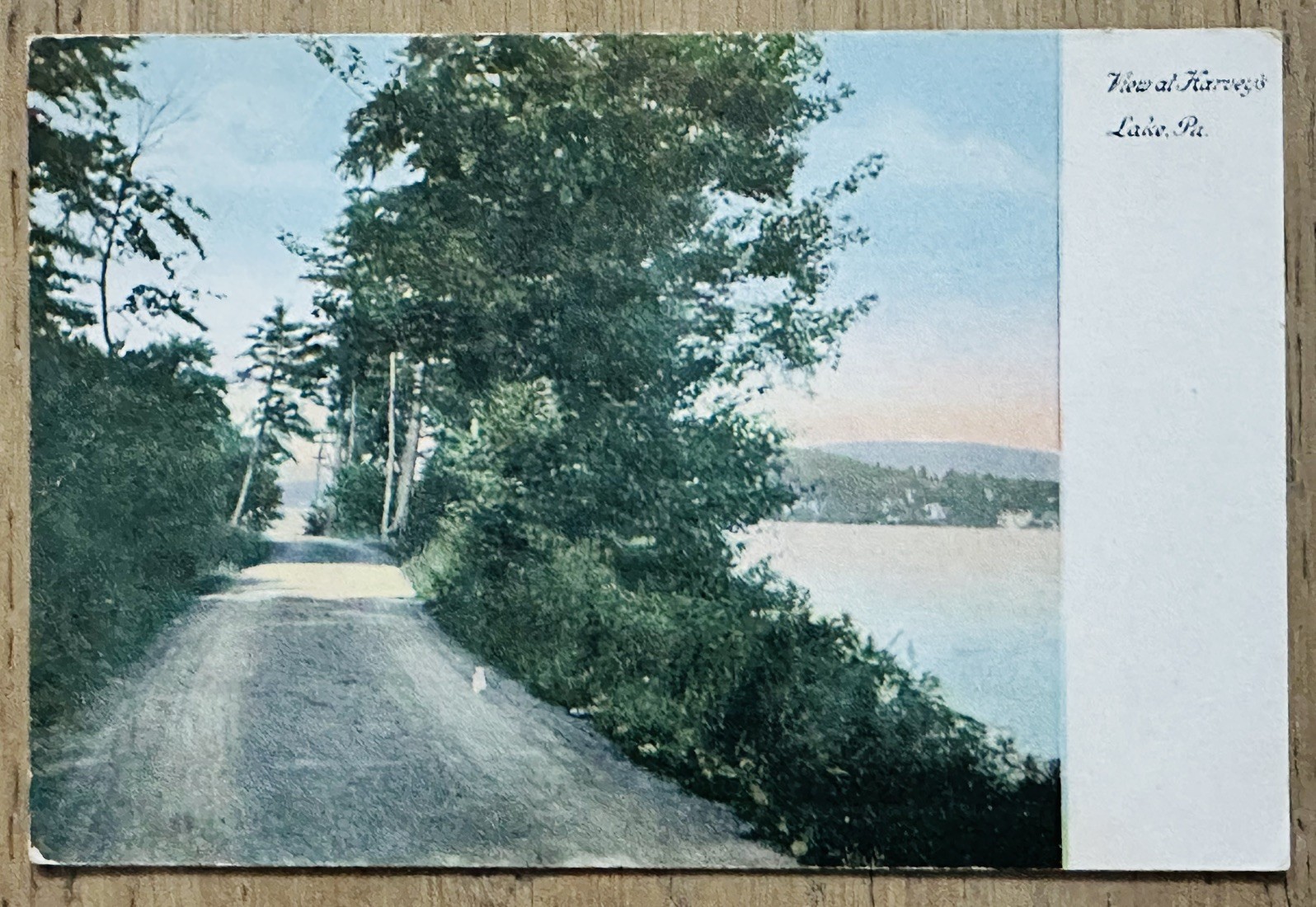 VTG Harveys Lake PA Postcard J Murray Jordan Road Shoreline Luzerne Co UNPOSTED