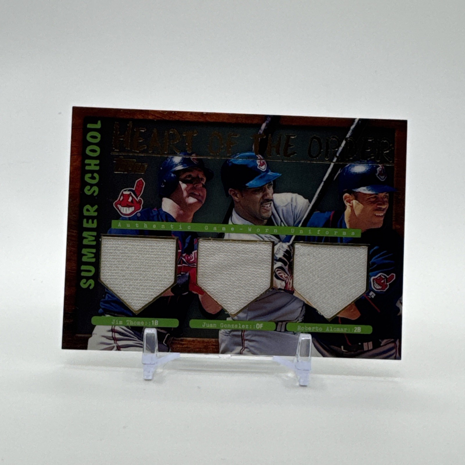 2002 Topps - Summer School Relics González, Alomar, Thome #HTO-TGA