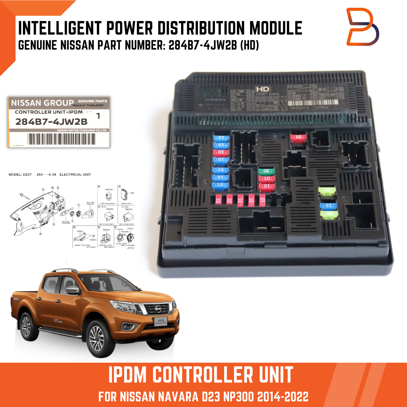 IPDM Module Controller Unit For Nissan Frontier D23 NP300 2015-23 284B7-4JW2B HD