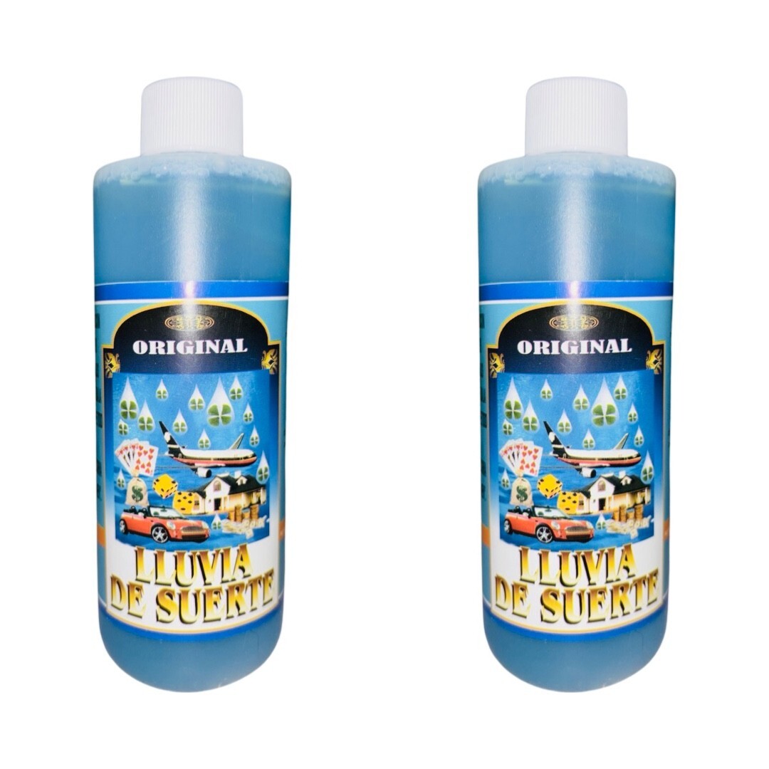 2PACK- LLUVIA DE SUERTE Agua Espiritual con Agua Bendita Dinero Abundancia 8 oz
