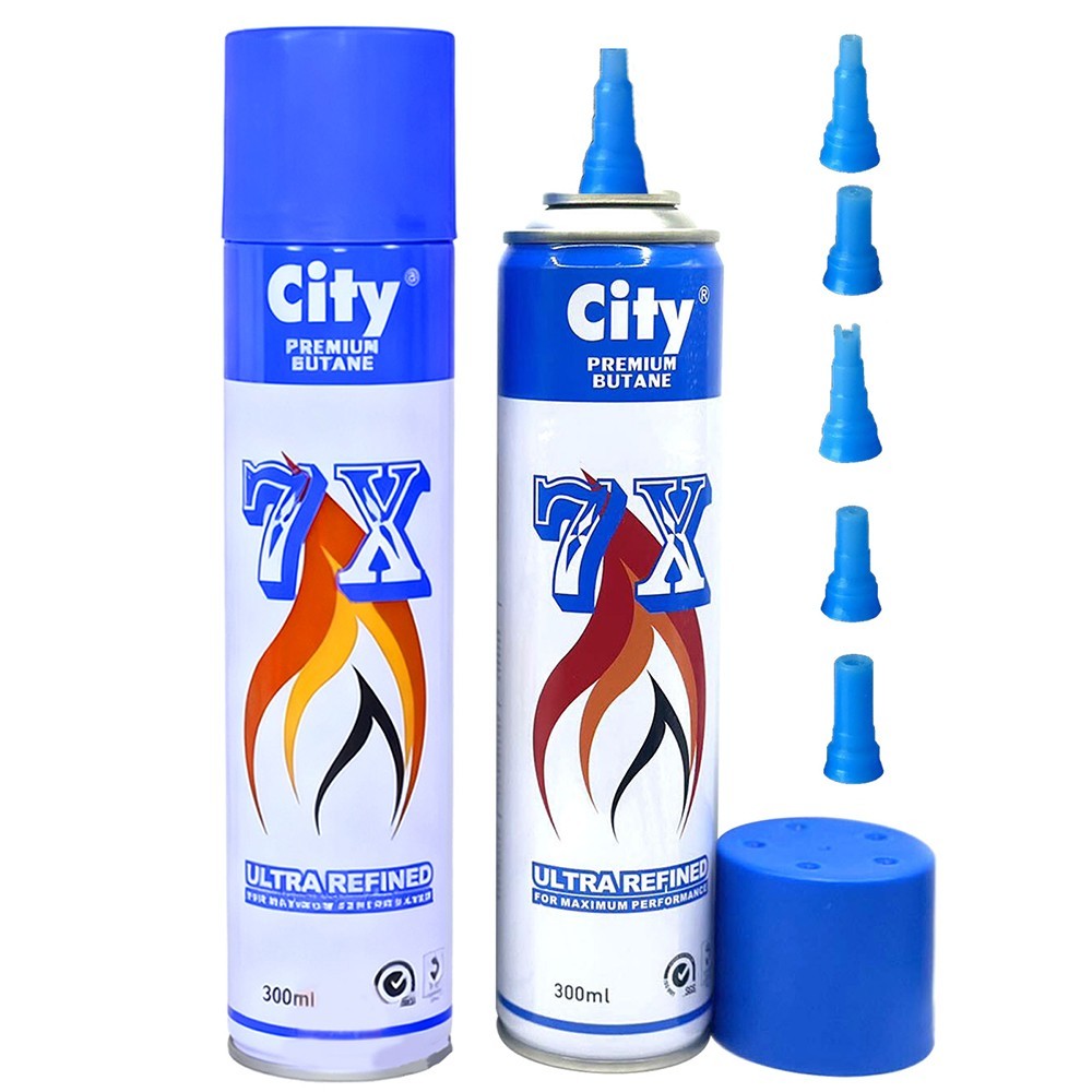 2Pcs City Premium Butane 7X 300ml Ultra Refined Fuel Can for Lighter Torch 2Pcs City Premium Butane 7X 300ml Ultra Refined Fuel Can for Lighter Torch