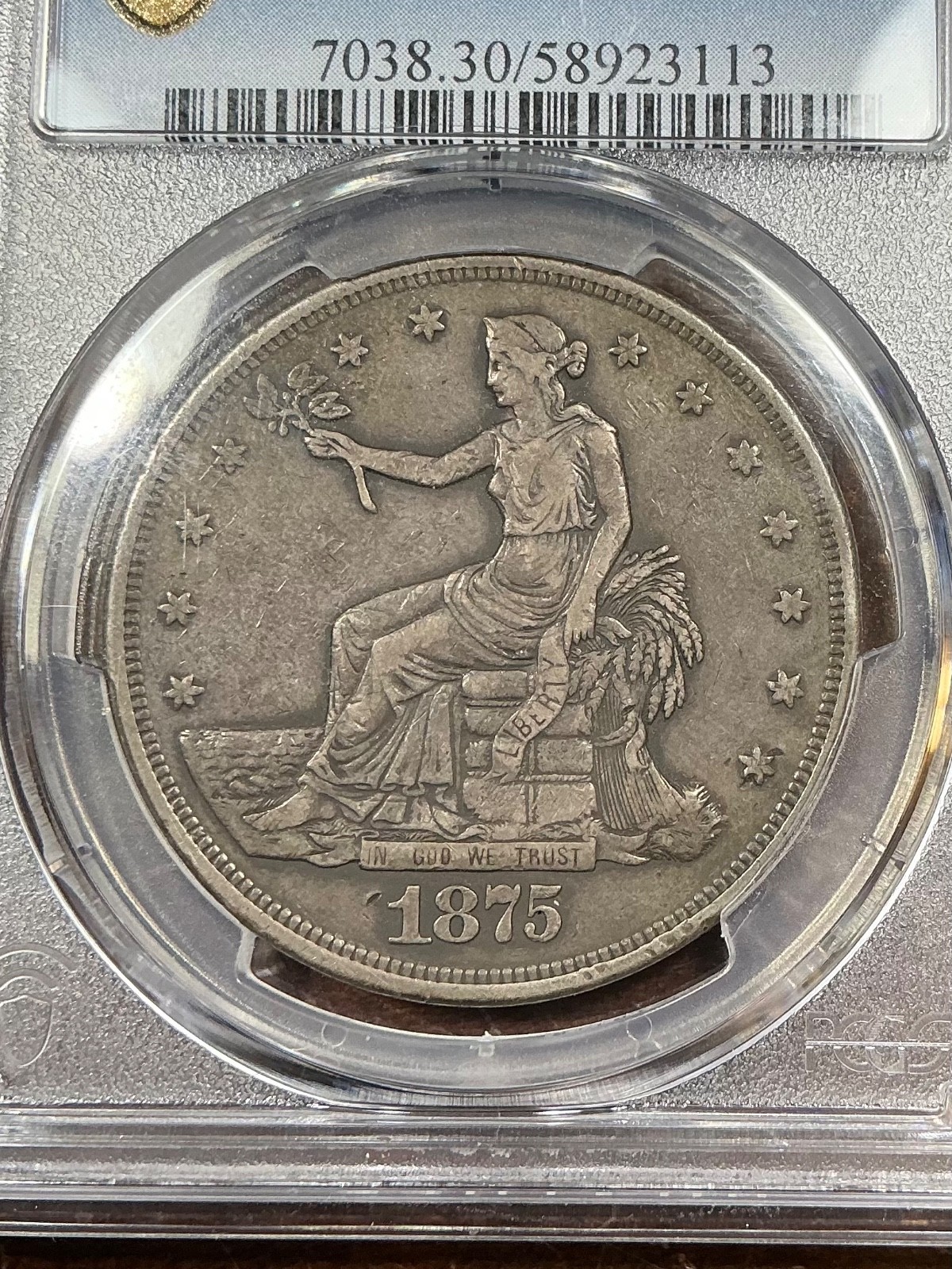 PCGS VF30 1875 CC TRADE DOLLAR PERFECT FOR THE GRADE PCGS VF30 1875 CC TRADE DOLLAR PERFECT FOR THE GRADE