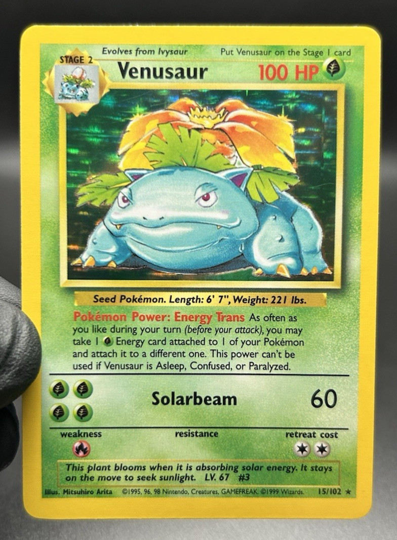 Venusaur Holo + Bulbasaur Ivysaur Evolution Line Base Set Unlimited WOTC
