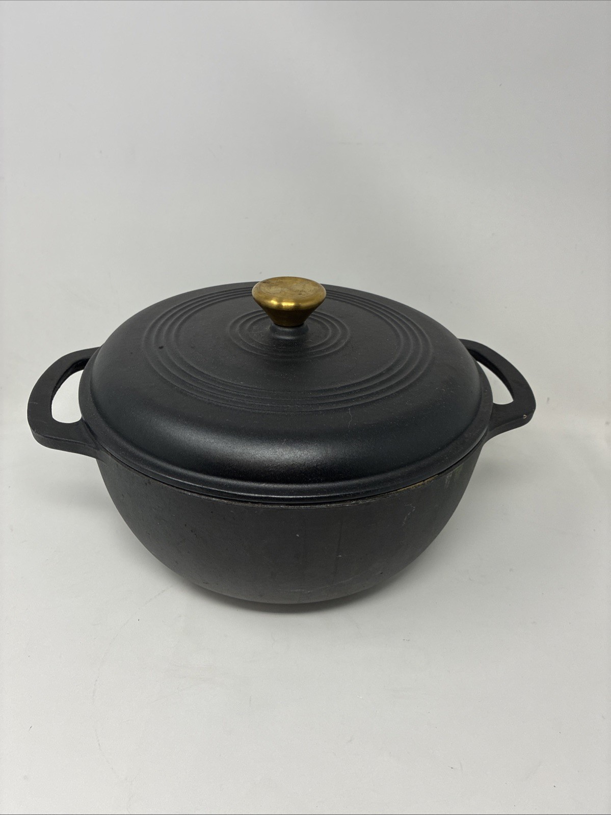 Brandani Italy Cast Iron Enameled Dutch Oven Pot 6 QT Black Brandani Italy Cast Iron Enameled Dutch Oven Pot 6 QT Black