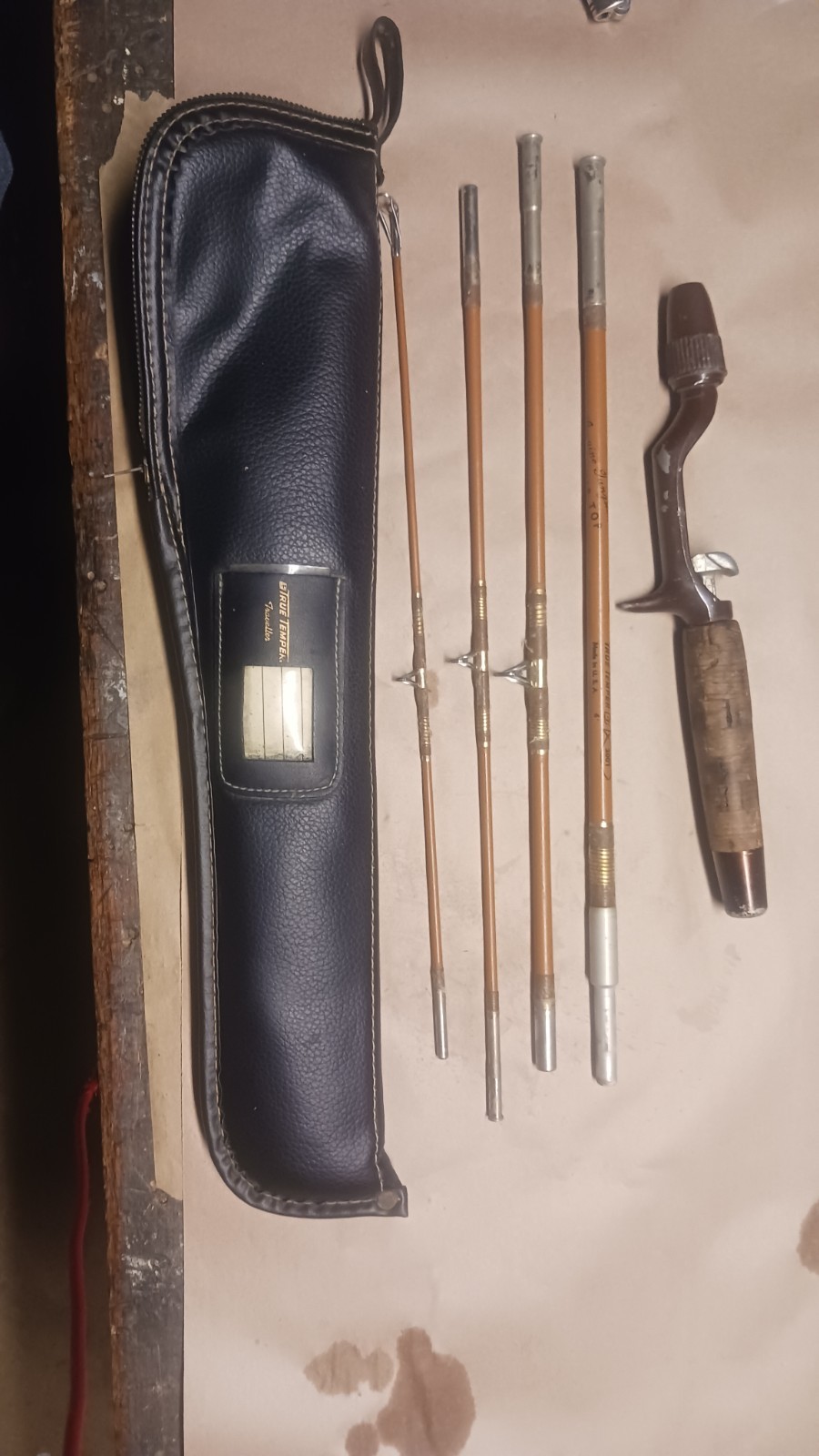 Vintage True Temper Traveller 200T Casting Rod 6\' 4pc Medium Mod 10lb 1/2oz Case